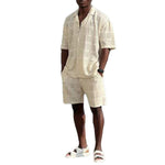 Mens Hollow-Out Lapel Button-Up Shirt