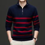 Fashionable Korean-style Striped Sweater For Men