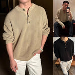 Mens Chunky Solid-Color Sweater For FallWinter