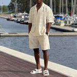 Mens Hollow-Out Lapel Button-Up Shirt