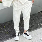 Men's Fashion Casual Loose Pleated Texture Shirt And Trousers Two-piece Set
