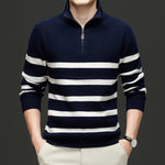 Fashionable Korean-style Striped Sweater For Men
