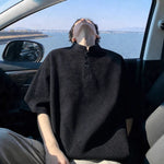 Men's Stand-up Collar Loose Short-sleeve T-shirt